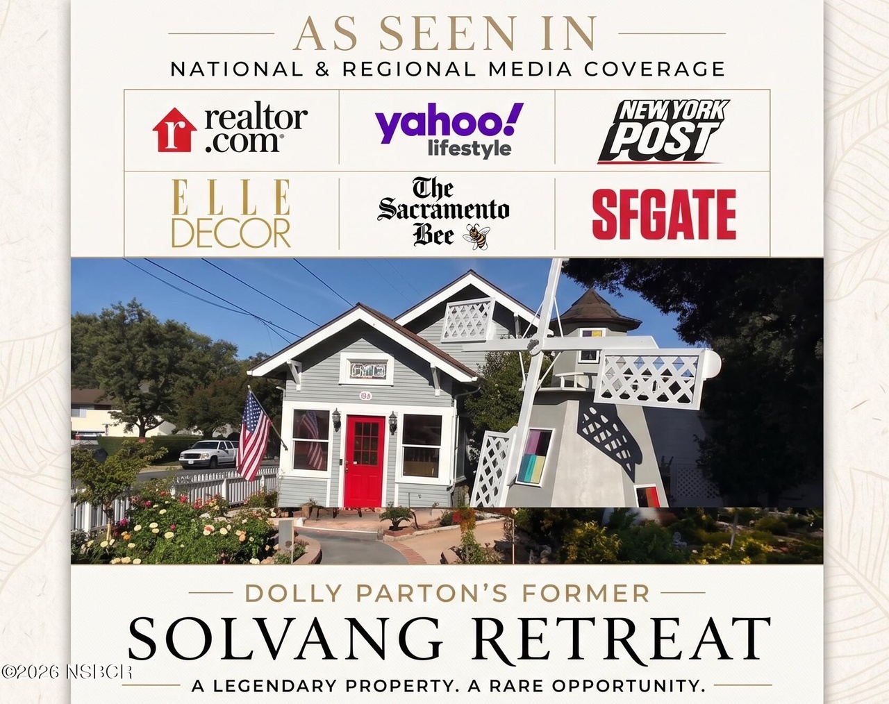 Street view of the Solvang property and its front garden